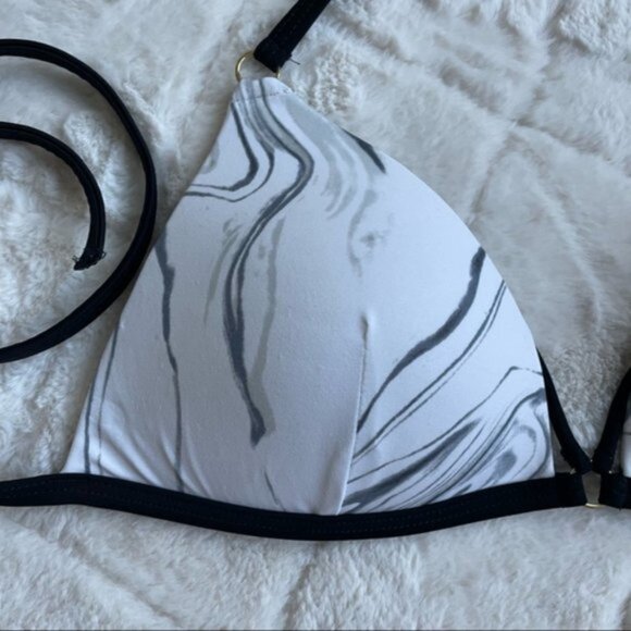 Victoria's Secret PINK | Gray Marble Triangle Bikini Top | Size Medium - Picture 7 of 12